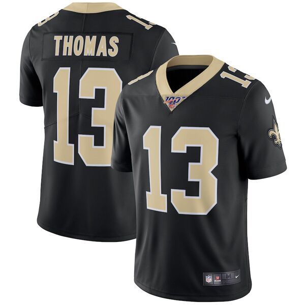 Men's New Orleans Saints #13 Michael Thomas Black 2019 100th Season Vapor Untouchable Limited Stitched NFL Jersey